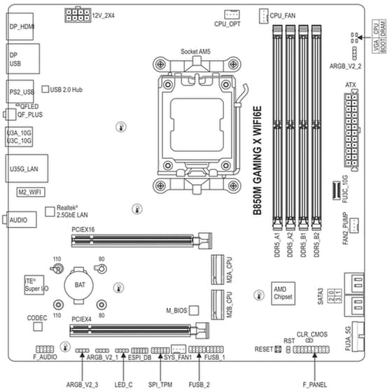 Gigabyte B850M GAMING X WIFI6E Motherboard Micro ATX με AMD AM5 Socket image 1