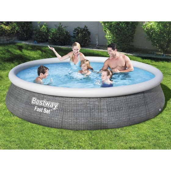 Φουσκωτή Οικογενειακή Πισίνα Bestway Fast Set Με Αντλία 7340 Lt - Γκρι image 1