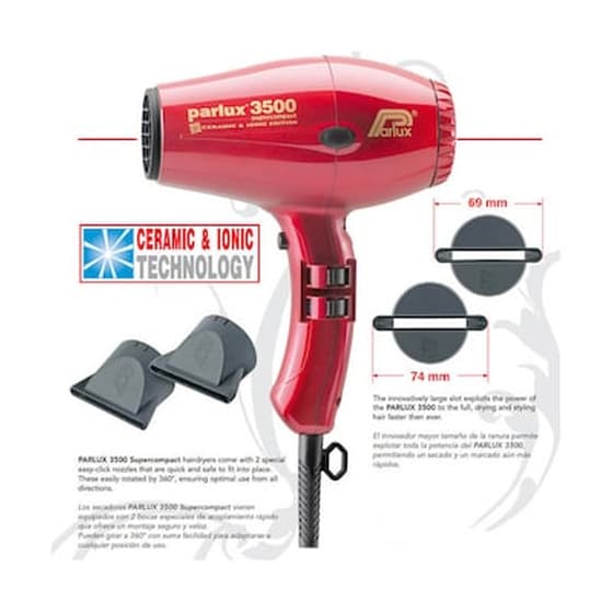 Σεσουάρ Μαλλιών PARLUX 3500 Ceramic & Ionic Super Compact 2000 W Κόκκινο image 2