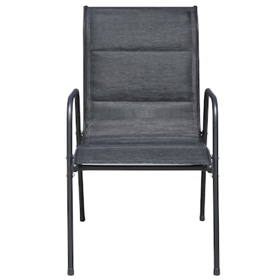 Καρέκλες Κήπου Vidaxl Στοιβαζόμενες από Ατσάλι/Textilene 2 Τεμ. 51x66x88cm - Μαύρες image 2
