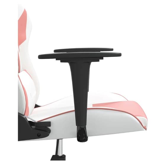 Καρέκλα Gaming VIDAXL 3143696 με Ρυθμιζόμενα Μπράτσα από Τεχνητό Δέρμα - Λευκό image 6
