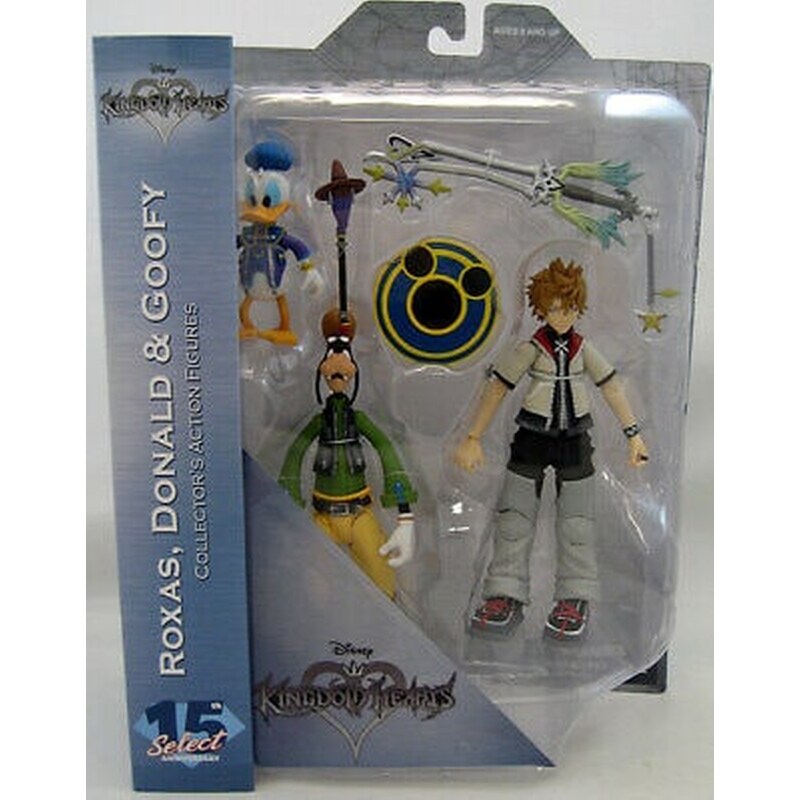 Disney Kingdom Hearts Select Roxas Donald And Goofy Action Figures