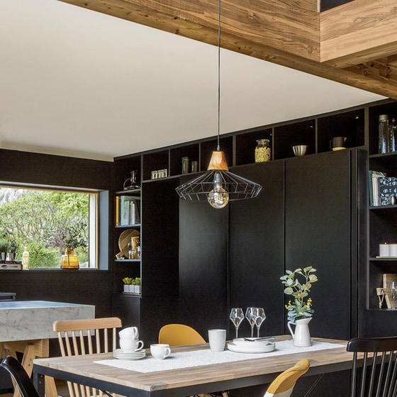 Φωτιστικό Οροφής Spitishop E27 Μεταλλικό 38x23cm - Μαύρο/Καφέ image 1