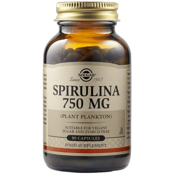 Ειδικό Συμπλήρωμα Διατροφής Solgar Spirulina 750mg - 80 κάψουλες image 0
