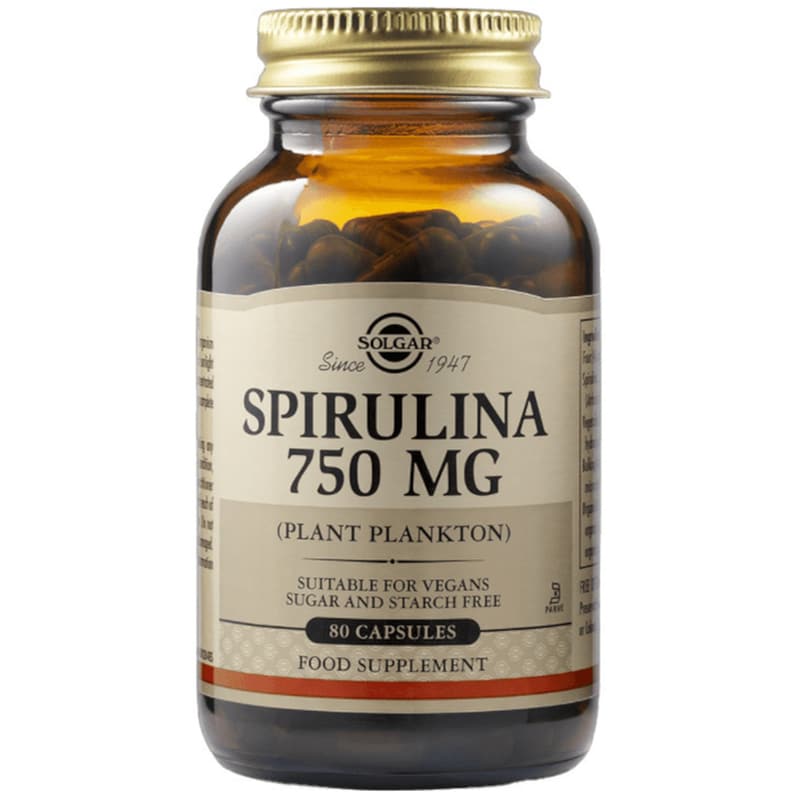 Ειδικό Συμπλήρωμα Διατροφής Solgar Spirulina 750mg - 80 κάψουλες