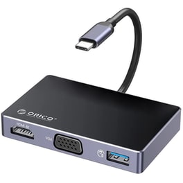 Docking Station Orico Dm-5p, Usb/type-c/hdmi/vga/3.5mm, 4k, 100w, Μαύρο