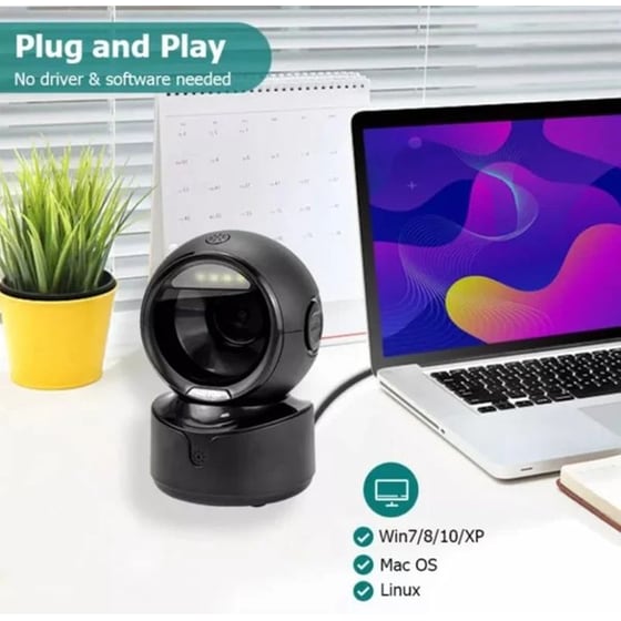 NETUM Scanner Επιτραπέζιο Hands-Free Omnidirectional Ανάγνωση 2D και QR Barcodes image 1