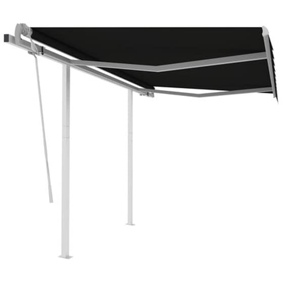 Τέντα Vidaxl Συρόμενη Χειροκίνητη με Στύλους 3x2.5m - Ανθρακί image 1