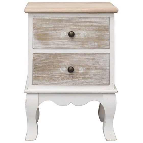 Κομοδίνο Vidaxl Από Ξύλο Παυλώνιας 35x30x50 cm - Φυσικό Λευκό image 3