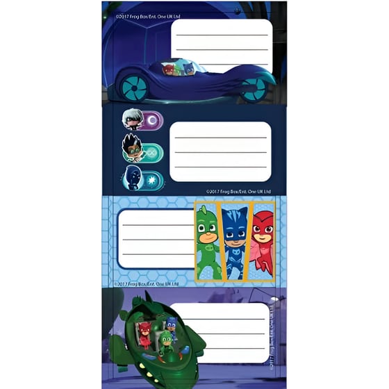Αυτοκόλλητες Ετικέτες Διακάκης PJ Masks (5 Φύλλα - 100 Τεμάχια) image 1
