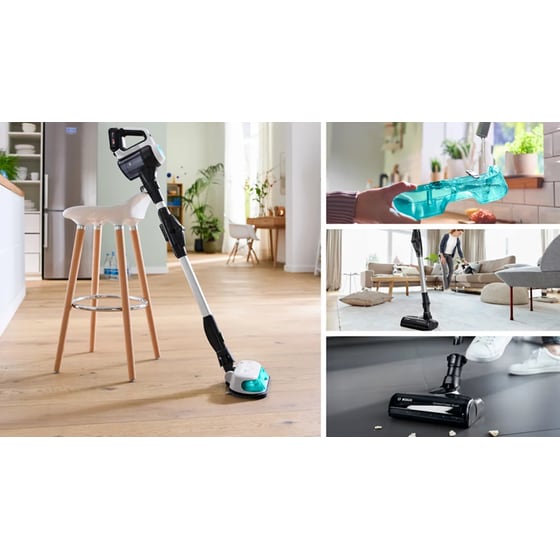 BOSCH Unlimited 7 ProHygienic Aqua BCS71HYG1 18 V 0.3 L Λευκή Σκούπα Stick image 8