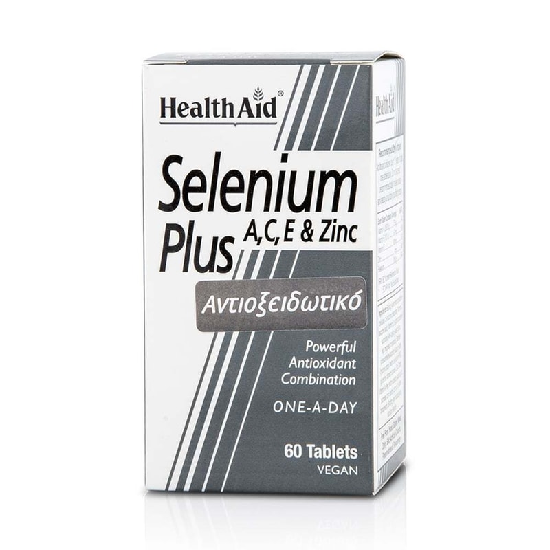 HEALTH AID Συμπλήρωμα Διατροφής Health Aid Selenium Plus 200μg A,c,e,zn - 60 Ταμπλέτες