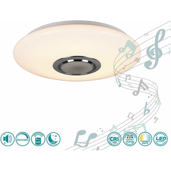 Trio Lighting Musica Smart Πλαφονιέρα Οροφής 41εκ. Λευκή με Ενσωματωμένο LED και Τηλεχειριστήριο image 4