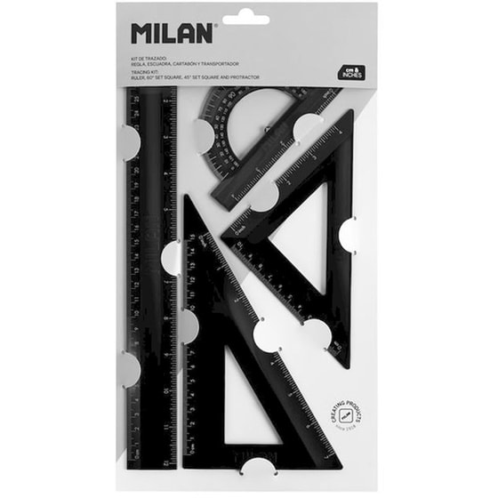 Σετ Γεωμετρικών Οργάνων Milan Μαύρο image 0