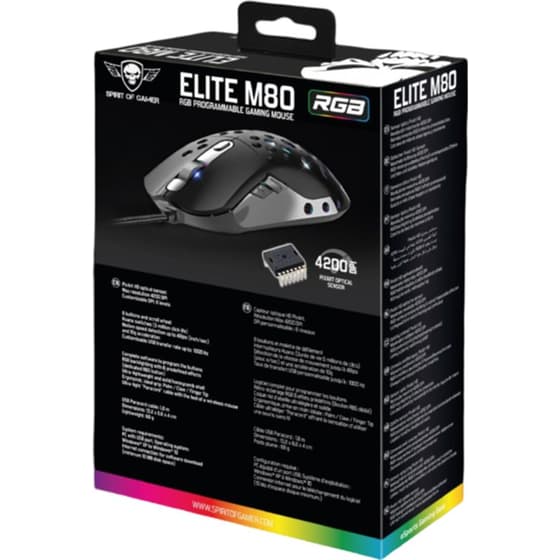 Gaming Ενσύρματο Ποντίκι Spirit Of Gamer Elite-M80 4200 DPI RGB - Μαύρο image 3