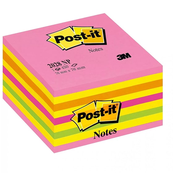 Κύβος Σημειώσεων 3Μ 76x76 mm 450 Φύλλα Neon Pink image 0