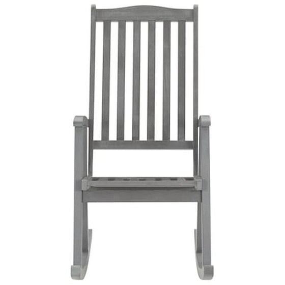 VidaXL Πολυθρόνα Κουνιστή Γκρι Από Μασίφ Ξύλο Ακακίας Με Μαξιλάρια image 3