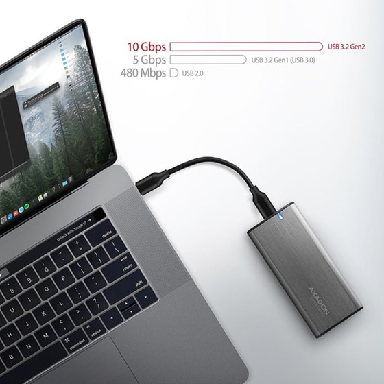 AXAGON EEM2-SG2 USB-C 3.2 Gen 2 Θήκη για M.2 NVMe & SATA SSD 30-80mm Αλουμινίου image 4