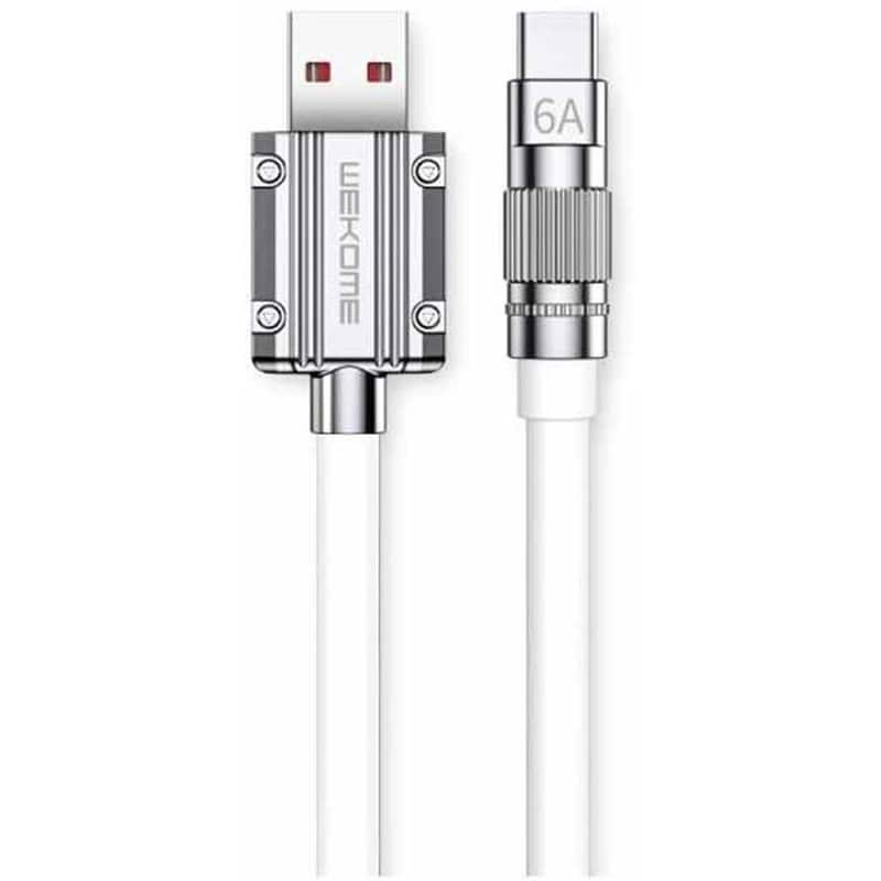 WK DESIGN Καλώδιο δεδομένων WK WDC-188 USB-C Male to USB-C Male 100W 1m - Λευκό