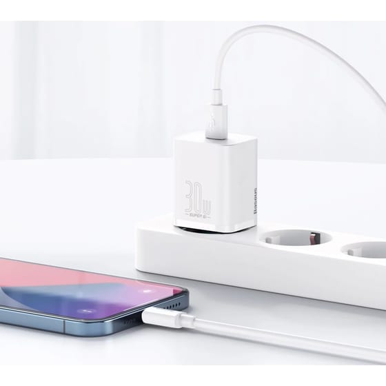 Φορτιστής Πρίζας Baseus Ccsup-j02 Super Si Usb-C 30W - White image 6