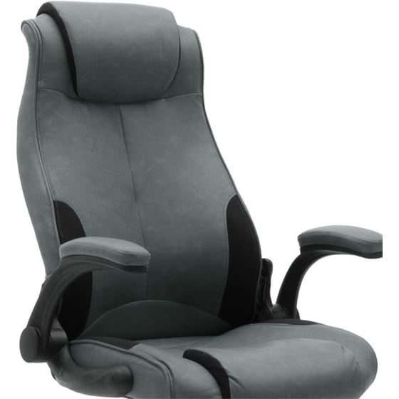 Καρέκλα Διευθυντική Bear Pakoworld από Δερματίνη - Γκρι image 2