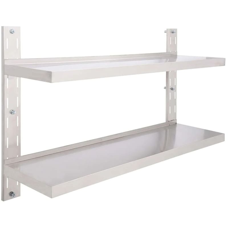 Ράφι Τοίχου VidaXL από Ανοξείδωτο Ατσάλι 120x30 cm - Γκρι