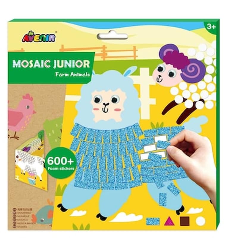 Arts And Crafts Χειροτεχνίες Avenir – Mosaic Junior – Farm Animals 60302