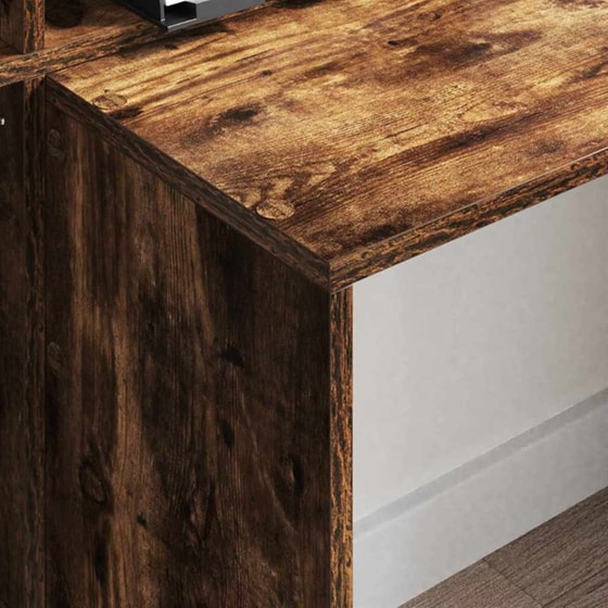 Γραφείο VidaXL από Επεξεργασμένο Ξύλο 138,5x55x143 cm - Καπνιστή Δρυς image 1