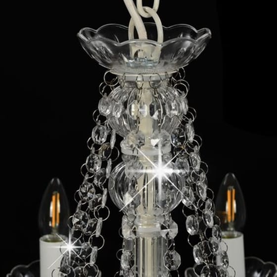 Vidaxl Πολυέλαιος Με Χάντρες Λευκός Με 12 Ντουί Ε14 image 4