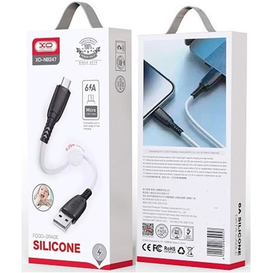 Καλώδιο XO NB247 USB-A Male σε micro USB Male 0.25m - Λευκό image 2