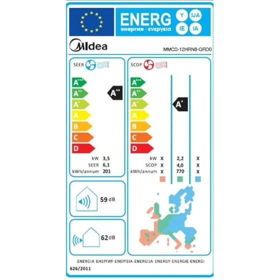 MIDEA MMCS-12HRN8-QRD0 Φορητό Κλιματιστικό 12.000BTU A++/Α+ Ψύξης/Θέρμανσης image 10