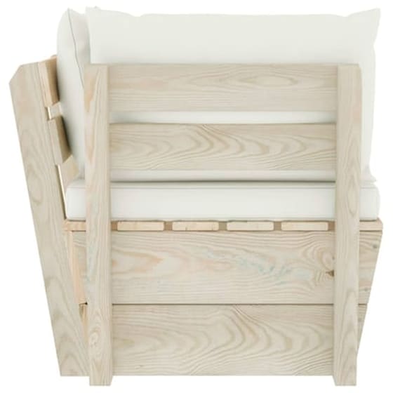 Καναπές Κήπου Γωνιακός VidaXL από Εμποτισμένο Ξύλο Ερυθρελάτης 60x60x65 cm - Κρεμ image 3