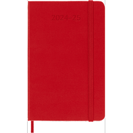 Ακαδημαϊκό Ημερολόγιο Εβδομαδιαίο Moleskine 2024-25 18Μ Pocket Scar. Red Hard