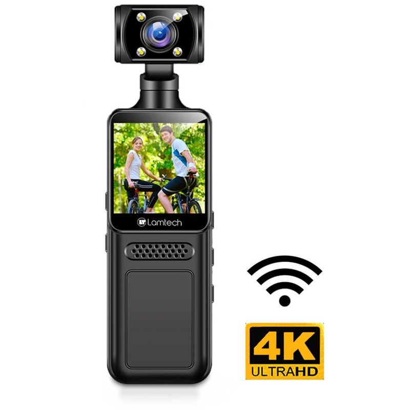 Action Camera Lamtech 180° 4K - Μαύρη