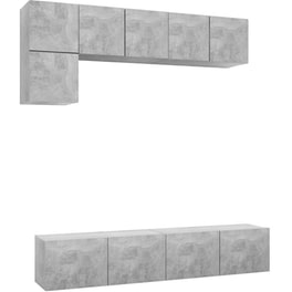 Έπιπλα Τηλεόρασης VidaXL Μοριοσανίδα 5 Τμχ 80x30x30cm - Γκρι
