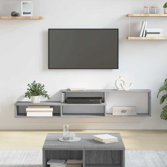 Έπιπλο Τηλεόρασης VidaXL Επιτοίχιο 150 x 25 x 28,5 cm - Γκρι image 2