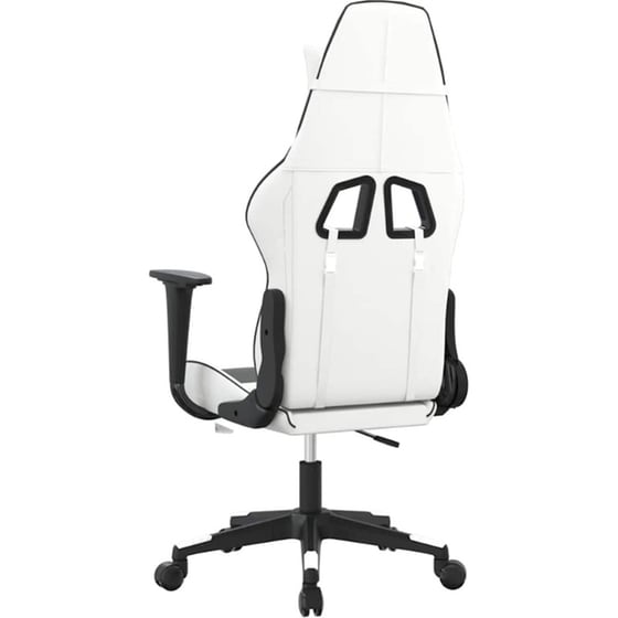 Καρέκλα Gaming VIDAXL 345455 με Ρυθμιζόμενα Μπράτσα από Τεχνητό Δέρμα - Λευκό / Μαύρο image 4