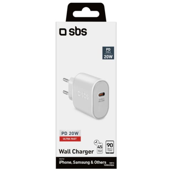 Φορτιστής Πρίζας Sbs Usb-C port 20W - White image 1
