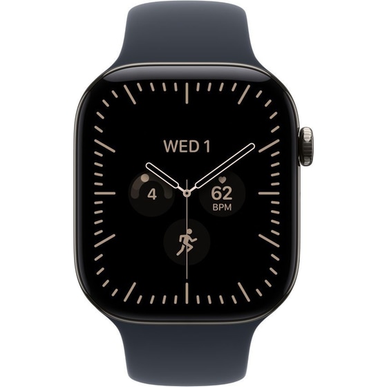 Apple Watch Series 12 GPS + Cellular 46mm Natural Titanium Case with Navy Blue Sport Band - M/L image 2