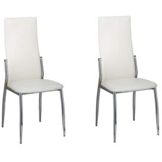 Καρέκλες Τραπεζαρίας Vidaxl από Συνθετικό Δέρμα 2 Τμχ - Λευκές image 0