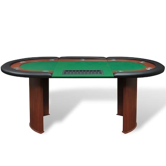 Vidaxl Τραπέζι Πόκερ 10 Ατόμων Θέση Dealer Και Θήκη Για Μάρκες Πράσινο image 2