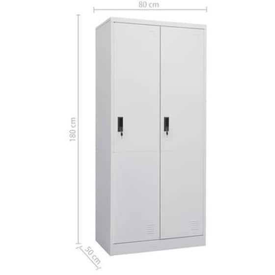 Ντουλάπα Vidaxl από Χάλυβα 80x50x180cm - Ανοιχτό Γκρι image 6