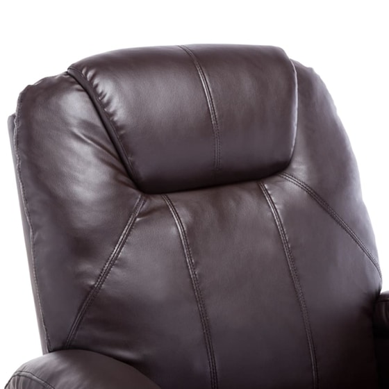 Πολυθρόνα Μασάζ VidaXL Ανακλινόμενη από Συνθετικό Δέρμα - Καφέ image 6