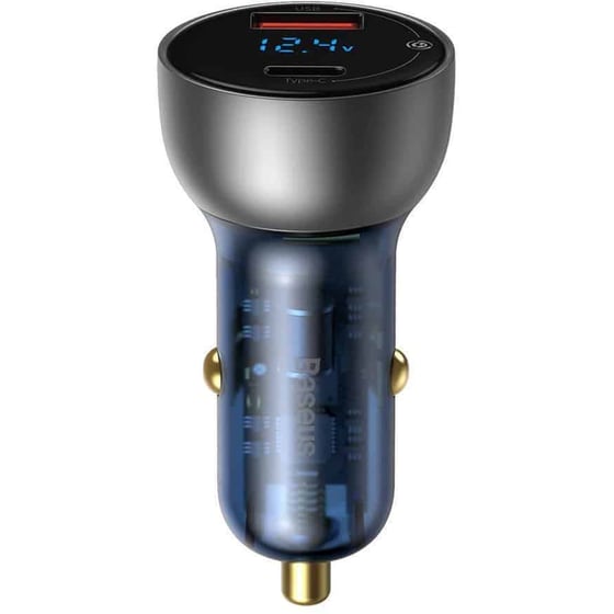 Φορτιστής Αυτοκινήτου Baseus 65W USB + Type-C - Ασημί image 0