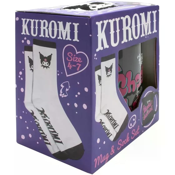 Σετ Κούπα&nbsp;&&nbsp;Κάλτσες&nbsp;Blue Sky Studios Kuromi 325ml image 1