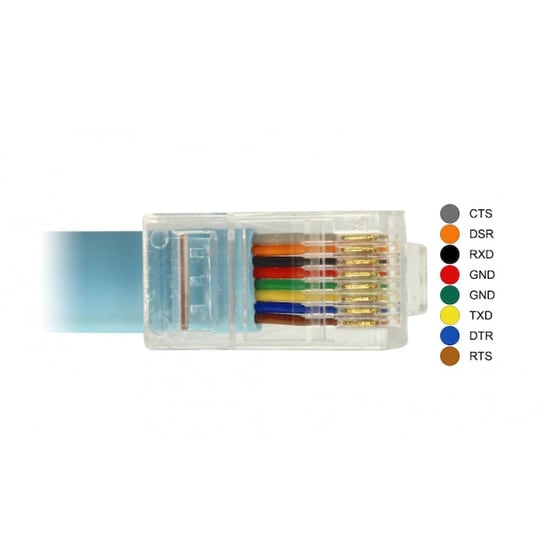 Delock Καλώδιο Serial Rs-232 Db9 Female Σε Rj45 Male, 1m, Μπλε image 1