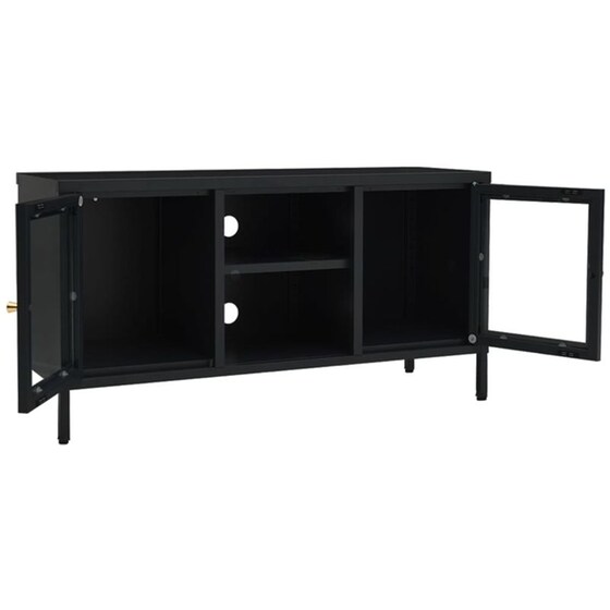 Έπιπλο Τηλεόρασης VidaXL Ατσάλι Και Γυαλί 105x35x52cm - Μαύρο image 5