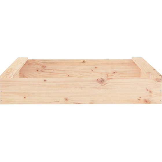 VidaXL Αμμοδόχος με Καθίσματα Τετράγωνη 111x111x20cm Ξύλινη - Φυσικό Χρώμα Ξύλου image 3
