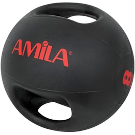 Μπάλα Medicine Amila Κατάλληλη για Ενδυνάμωση 8 kg 27 cm από PVC - Μαύρο
