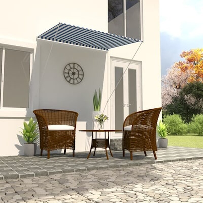 Τέντα Vidaxl Συρόμενη 150x150cm - Λευκό/Μπλε